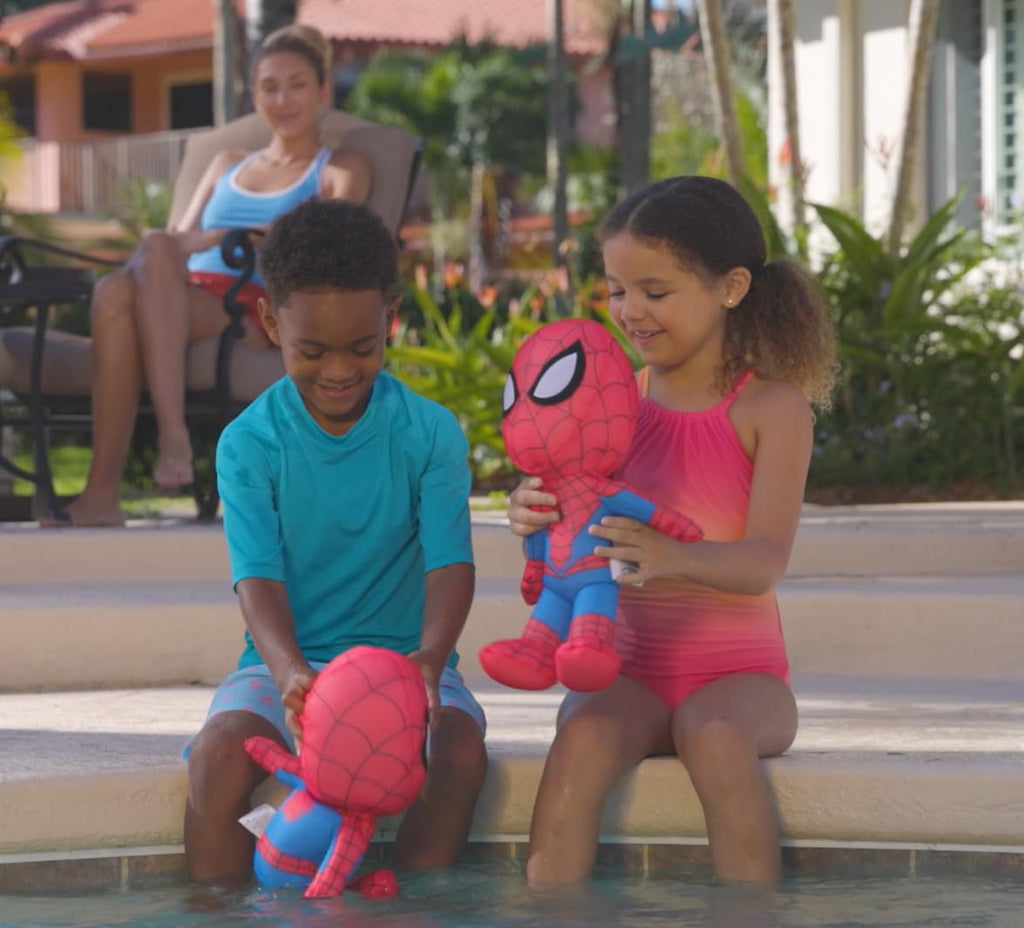 WAHU Aqua Pals Spider-Man Water-Ready Plush Toy – 16-Inch Washable Pool & Bath Friend for Kids 2+