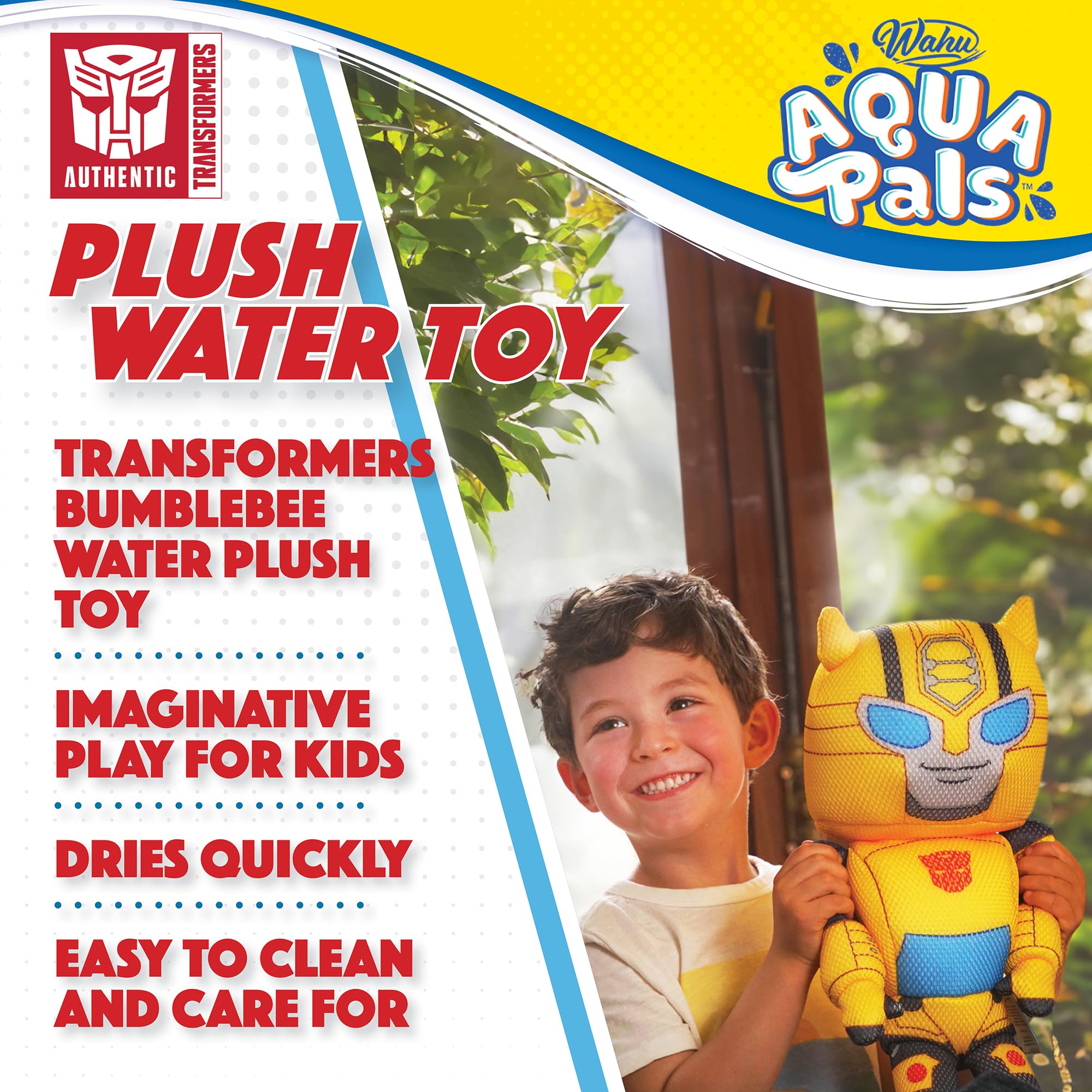 WAHU Aqua Pals Transformers Bumblebee 16-Inch Waterproof Plush Toy for Pool & Bath