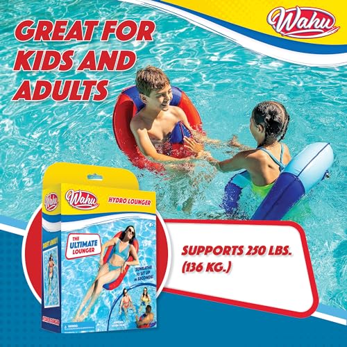 Wahu Hydro Lounger Red/Blue Inflatable Pool Float for Sunbathing and Sitting Up