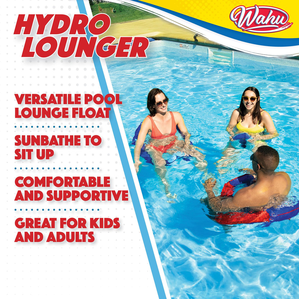 Wahu Hydro Lounger Red/Blue Inflatable Pool Float for Sunbathing and Sitting Up