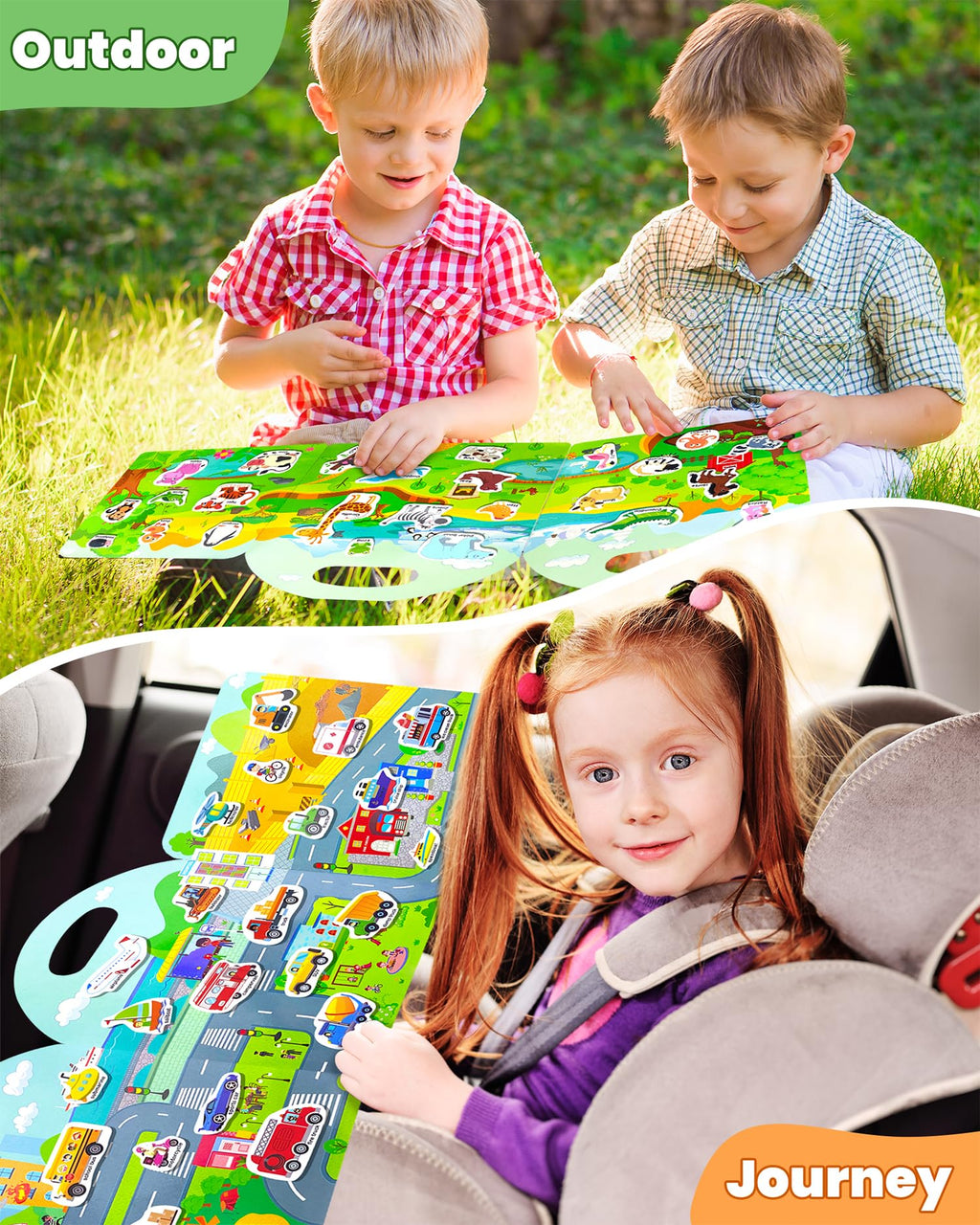 Walenced Reusable Sticker Book for Toddlers – 104 Stickers, 3 Themes, Waterproof & Portable