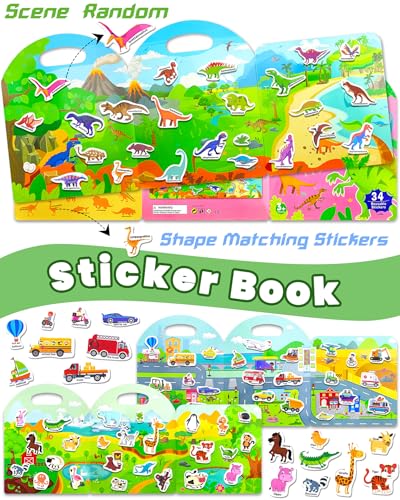 Walenced Reusable Sticker Book for Toddlers – 104 Stickers, 3 Themes, Waterproof & Portable