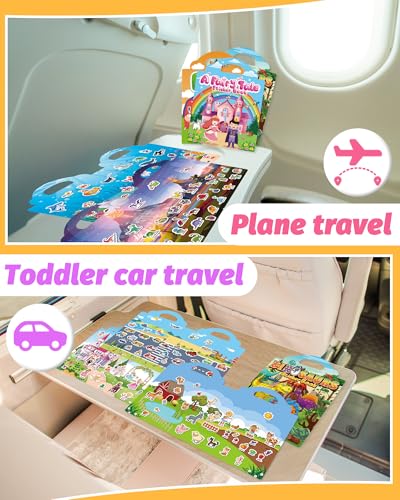 Walenced Reusable Sticker Book for Toddlers – 6 Themes of Waterproof PVC Stickers with Carry Handle