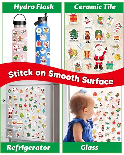 Walenced Reusable Sticker Book for Toddlers – 72 Christmas Stickers, Portable Travel Toy