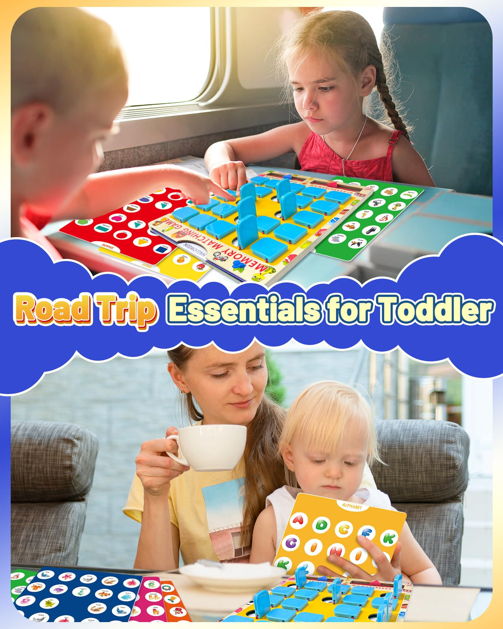 Walenty Matching Memory Game for Kids Ages 3-8 – Travel Size Board Game with 12 Themes
