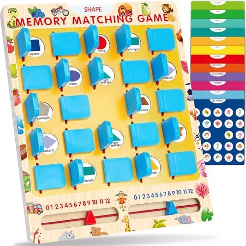 Walenty Matching Memory Game for Kids Ages 3-8 – Travel Size Board Game with 12 Themes