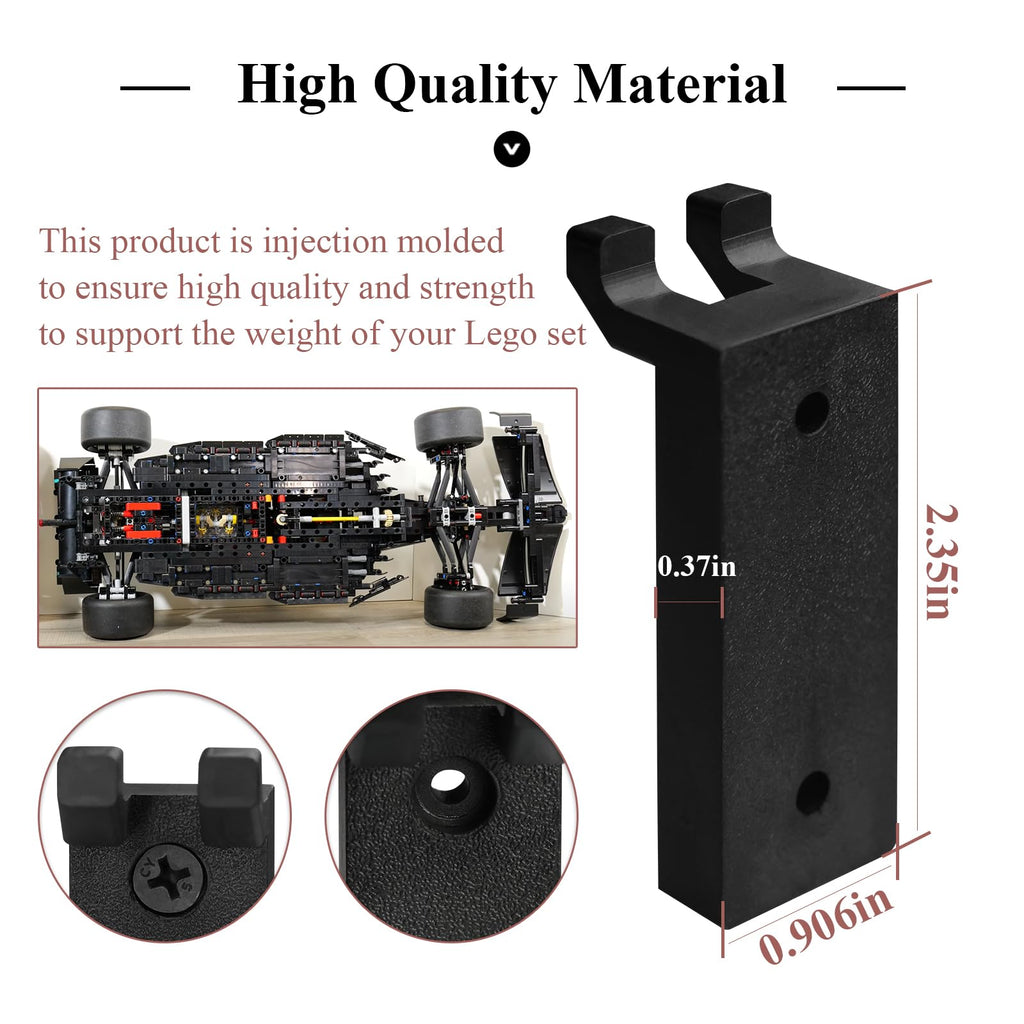 Wall Mount Hook Set for LEGO 42171 Mercedes-AMG F1 W14 – 8 Pack Display Holder