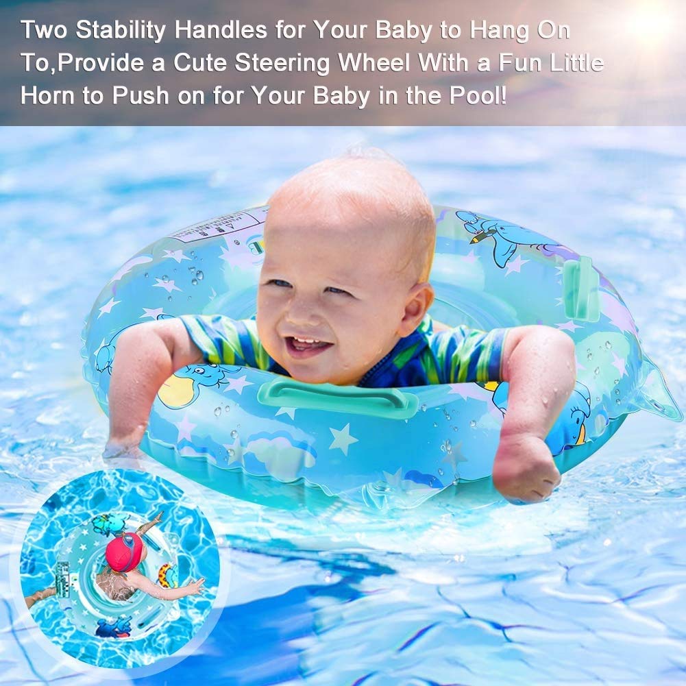 Walsai Blue Baby Swimming Float - Inflatable Ring with Seat for Toddlers 6-16 kg