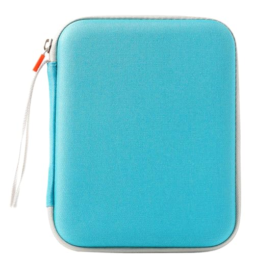 WannaBi 80-Pocket Card Case Holder for Yoto Cards – Cerulean EVA Zippered Organizer with Angled Sleeves