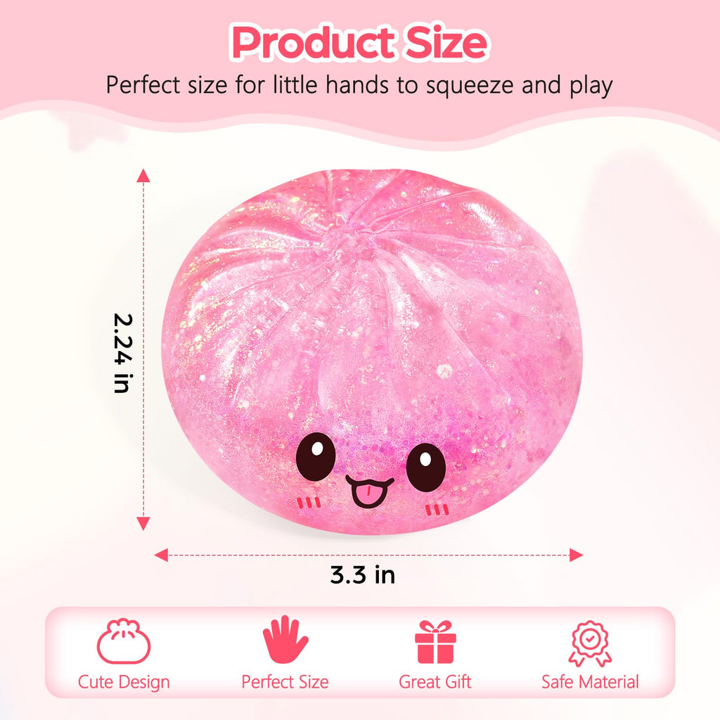 WASENLO Sugar Dumpling Squishy – Heavy Crystal Glitter Squeeze Toy for Stress Relief
