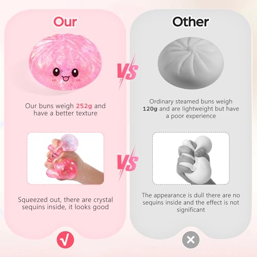 WASENLO Sugar Dumpling Squishy – Heavy Crystal Glitter Squeeze Toy for Stress Relief