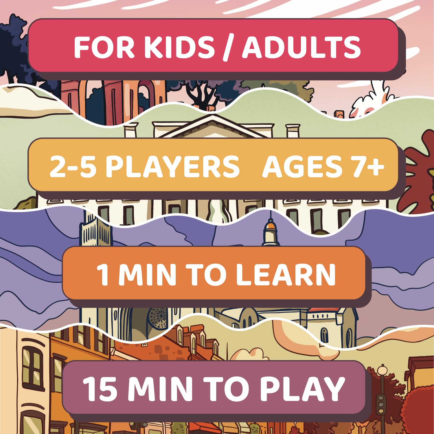 Washington, D.C. Landmarks Memory Matching Card Game – 50 Cards with QR Facts for Ages 7+