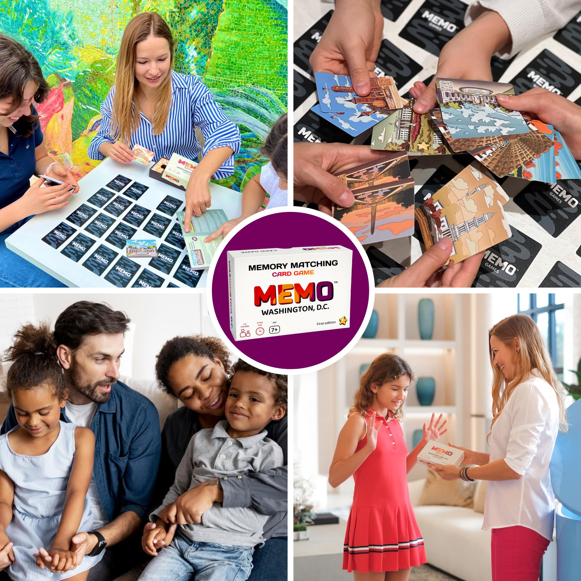 Washington, D.C. Landmarks Memory Matching Card Game – 50 Cards with QR Facts for Ages 7+