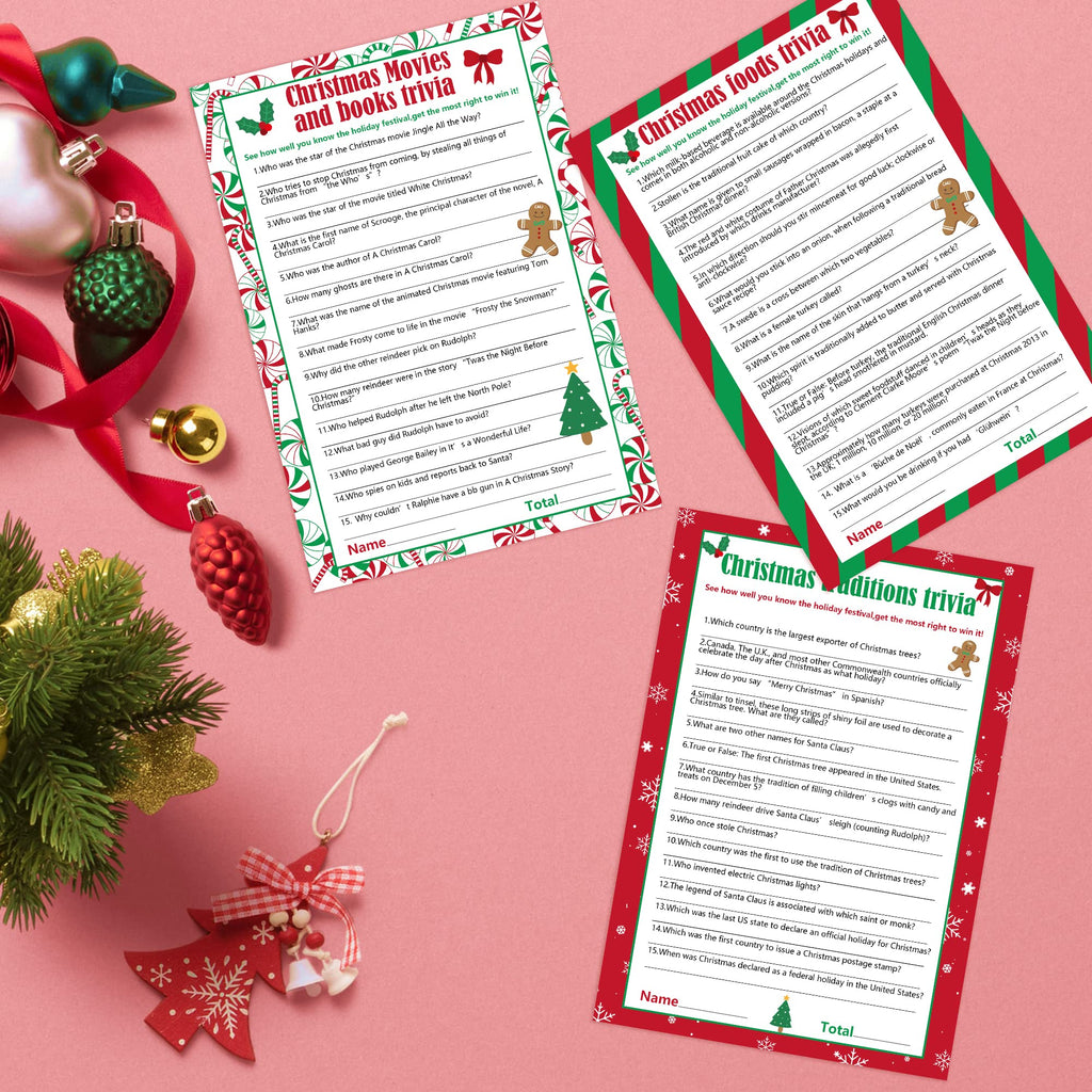 Watayo 62-Card Christmas Trivia Party Game for Adults – Festive Holiday Quiz with 3 Themes