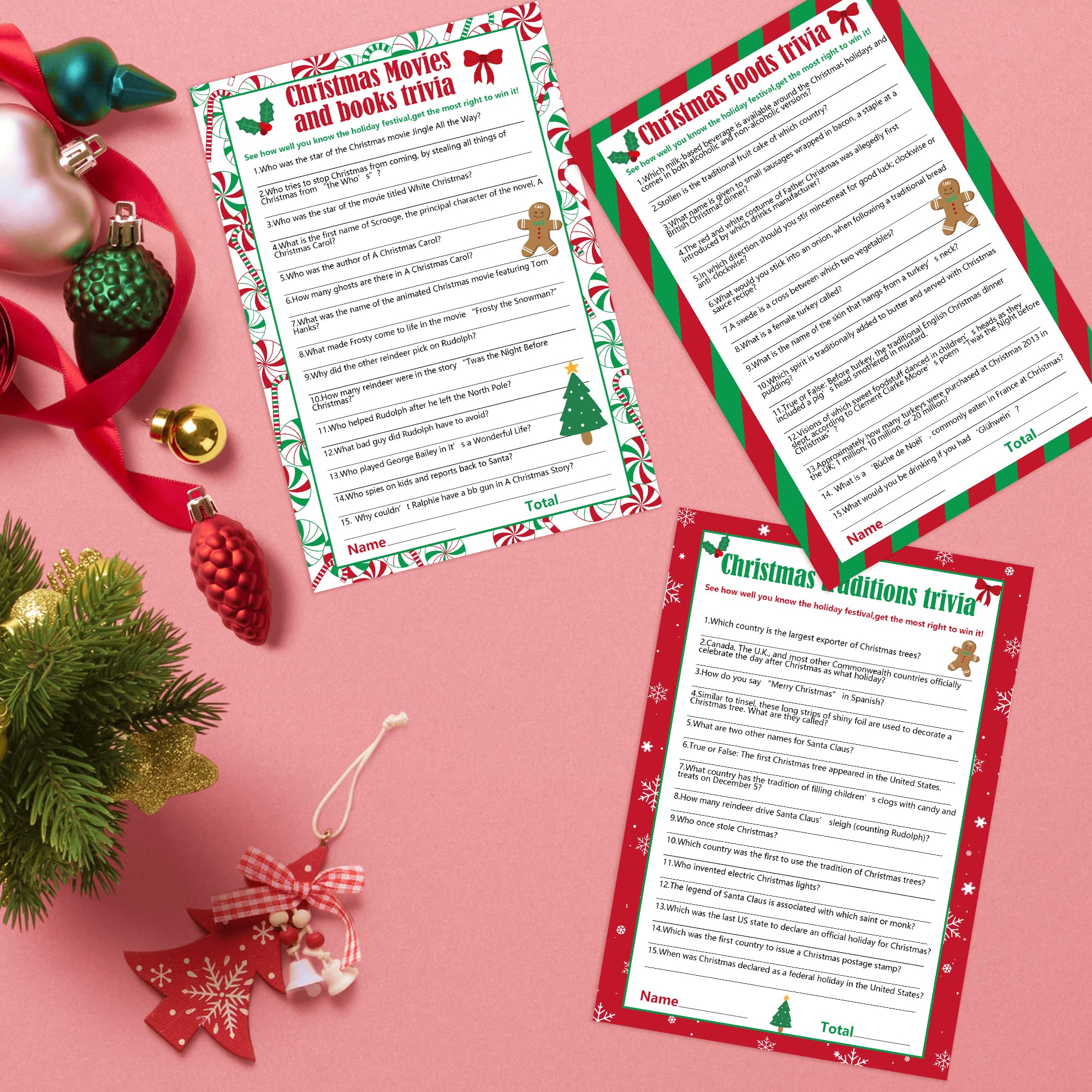 Watayo 62-Card Christmas Trivia Party Game for Adults – Festive Holiday Quiz with 3 Themes