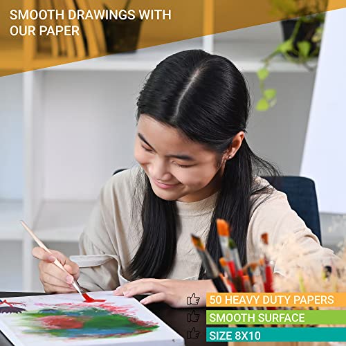 Watercolor Paint Set for Kids - 16 Vivid Colors, Paper Pad & 8 Brushes - Non-Toxic & Washable