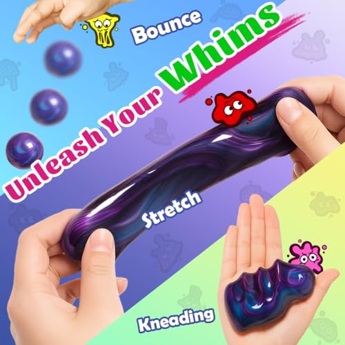 WATERELF Galaxy Putty Slime – Non-Sticky Sensory Putty, 3.2 oz, Blue/Purple – Stress Relief Toy for Kids and Adults