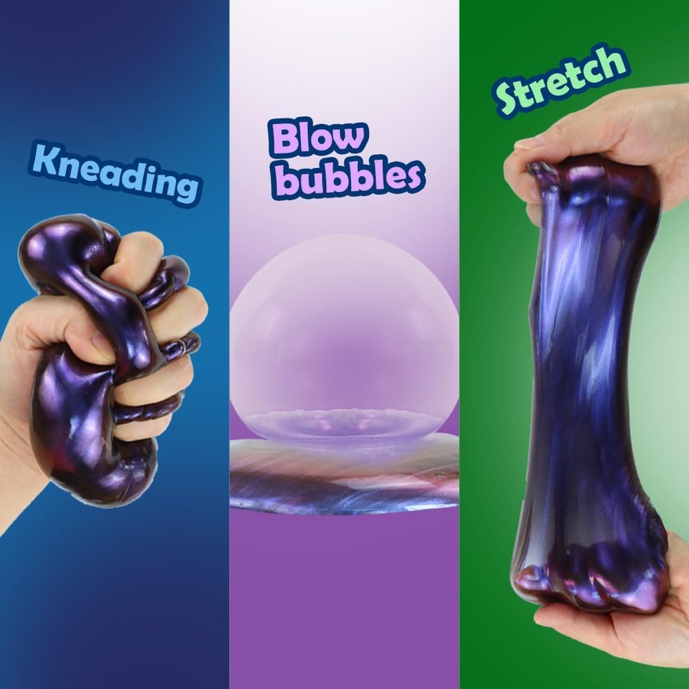 WATERELF Galaxy Slime Jupiter-Blue 420ml – Non-Sticky Stress Relief Sensory Toy for Kids and Adults