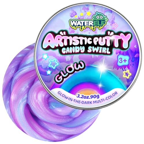 Waterelf Glow in The Dark Putty – Rose Red/Blue/Purple, 3.2 oz – Fidget Stress Relief Therapy Toy for Kids & Adults