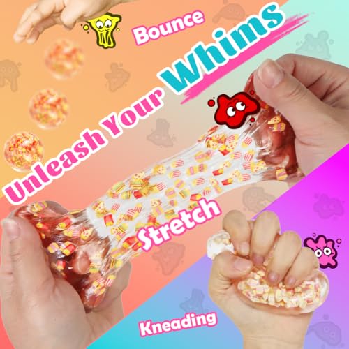 WATERELF Transparent Putty with Mix-Ins – Non-Sticky Fidget Toy for Stress Relief