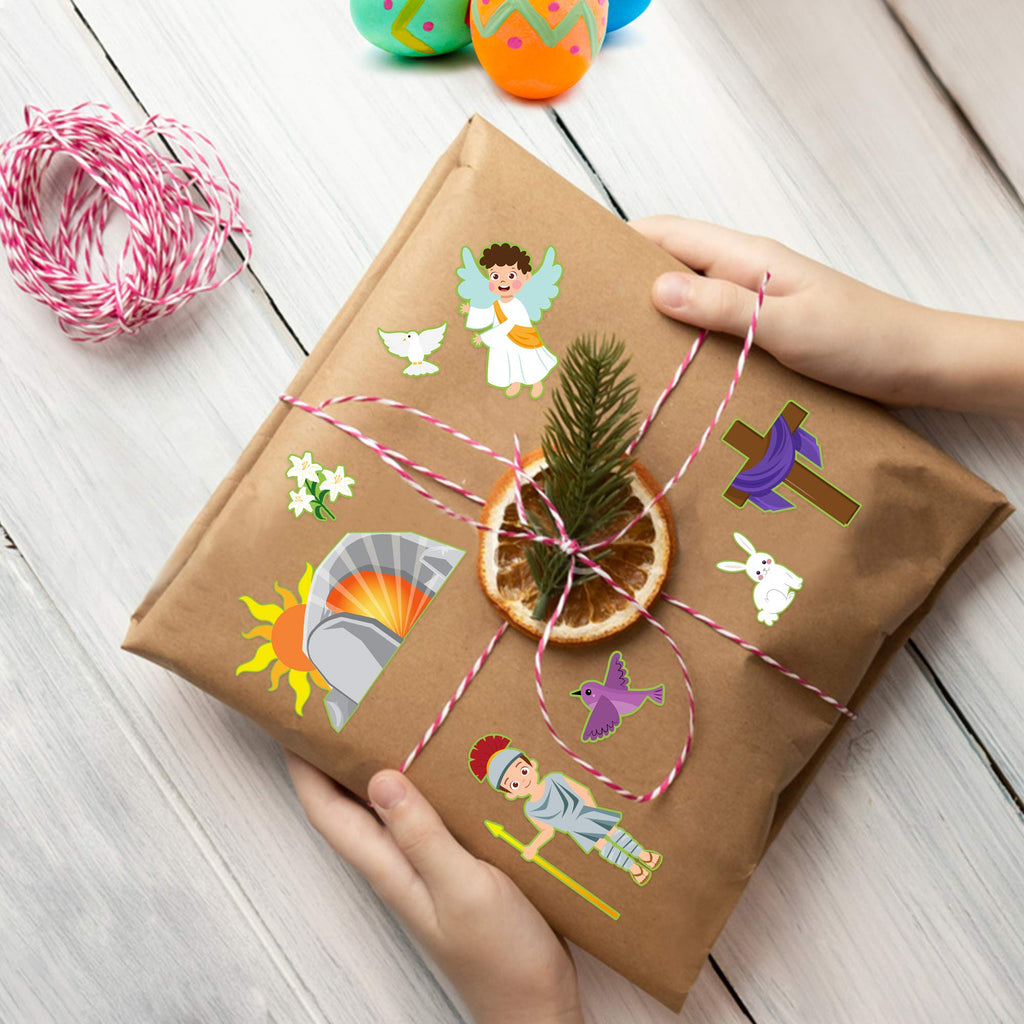 WATINC 40-Sheet Pre-Cut Easter Resurrection Stickers for Nativity Scene Crafts