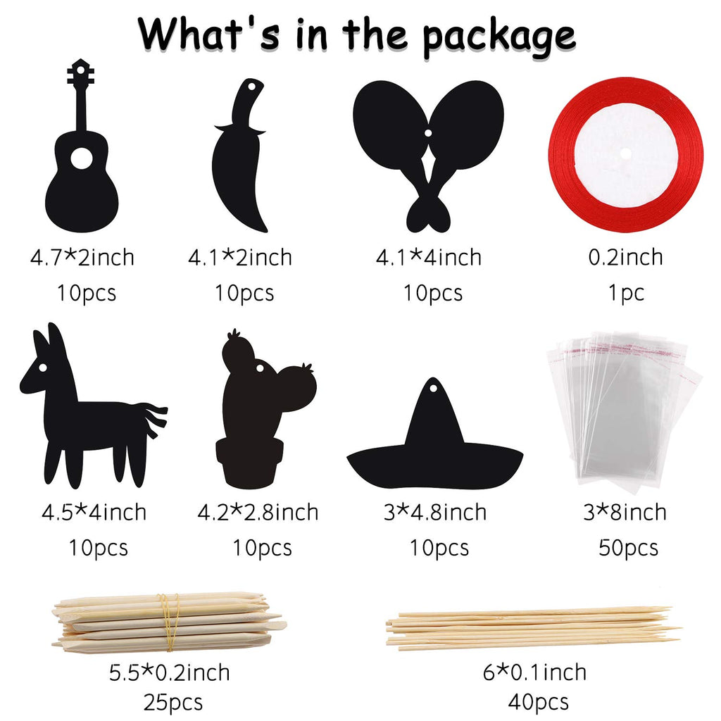 WATINC 60-Piece Mexican Fiesta Scratch Card Art Set - DIY Magic Scratch Paper for Kids & Adults, Cinco De Mayo Party Favors, Classroom Craft Kit