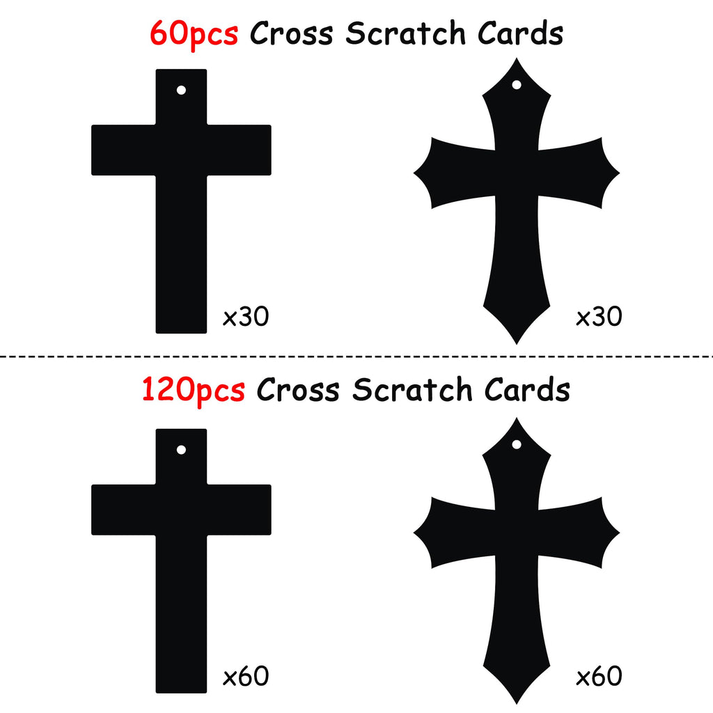 WATINC 60-Piece Scratch Cross Ornaments Kit - DIY Art Craft for Kids Easter Party Favors