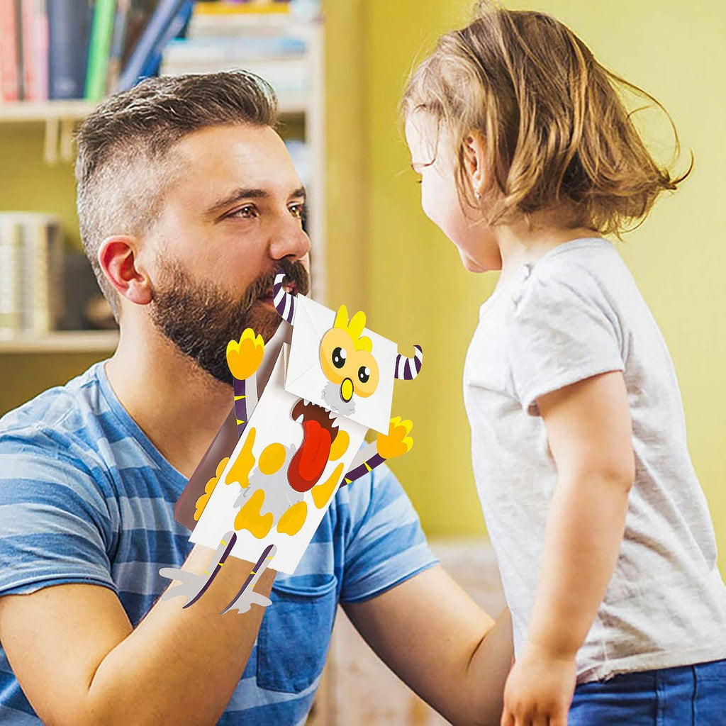 WATINC 9Pack DIY Monster Hand Puppet Kit - Creative Craft for Kids