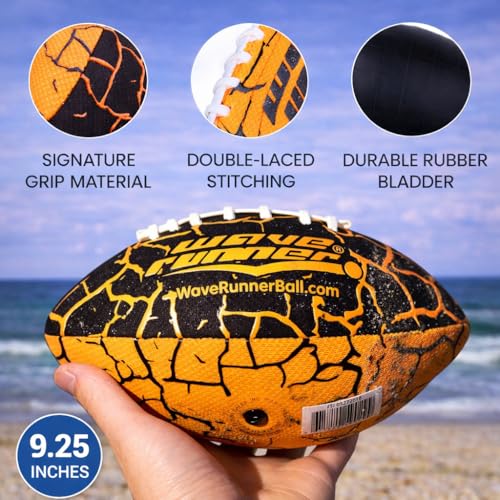 Wave Runner Water Football – 9.25 Inch, Grips When Wet, Floats, for Pool Beach Lake