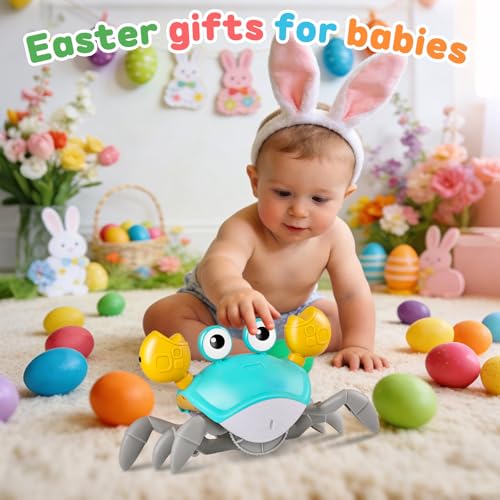 WAVISA Crawling Crab Baby Toy 2.0 with Music and Speed Control - Encourages Tummy Time and Crawling for Infants 6-12 Months
