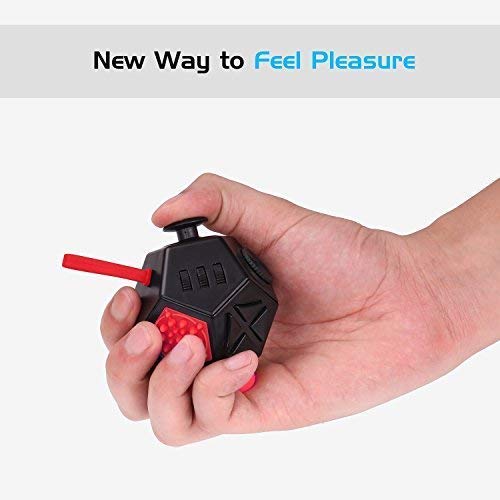 WCZCBOYA 12-Sided Fidget Cube (Dodecagon) – Red, Stress Relief & Focus Toy for ADHD, ADD, Autism