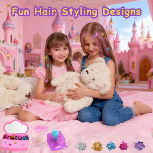 WDFXLWT Hair Gem Stamper Kit – Reusable Sequins, No Glue, One-Click Application for Kids