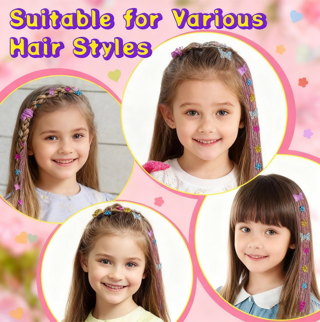WDFXLWT Hair Gem Stamper Kit – Reusable Sequins, No Glue, One-Click Application for Kids