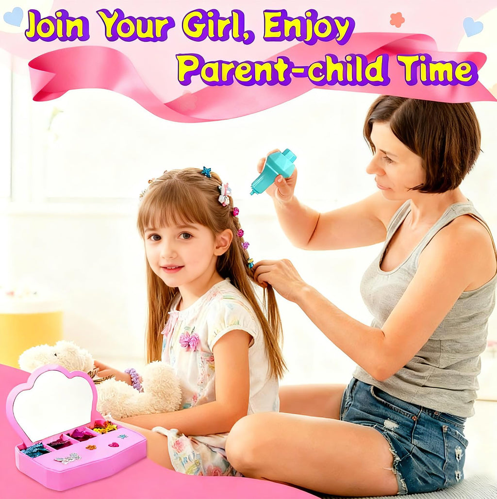 WDFXLWT Hair Gem Stamper Kit – Reusable Sequins, No Glue, One-Click Application for Kids