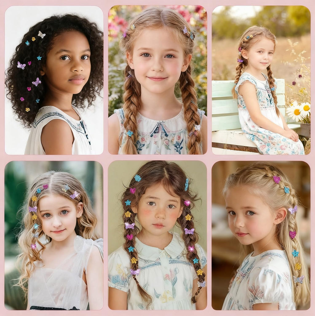 WDFXLWT Hair Gem Stamper Kit – Reusable Sequins, No Glue, One-Click Application for Kids
