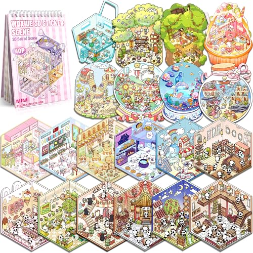 WDXIUE Scene Sticker Kit – 20 DIY 3D Sticker Scenes for Creative Play and Stress Relief