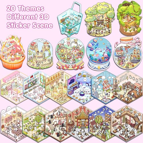WDXIUE Scene Sticker Kit – 20 DIY 3D Sticker Scenes for Creative Play and Stress Relief