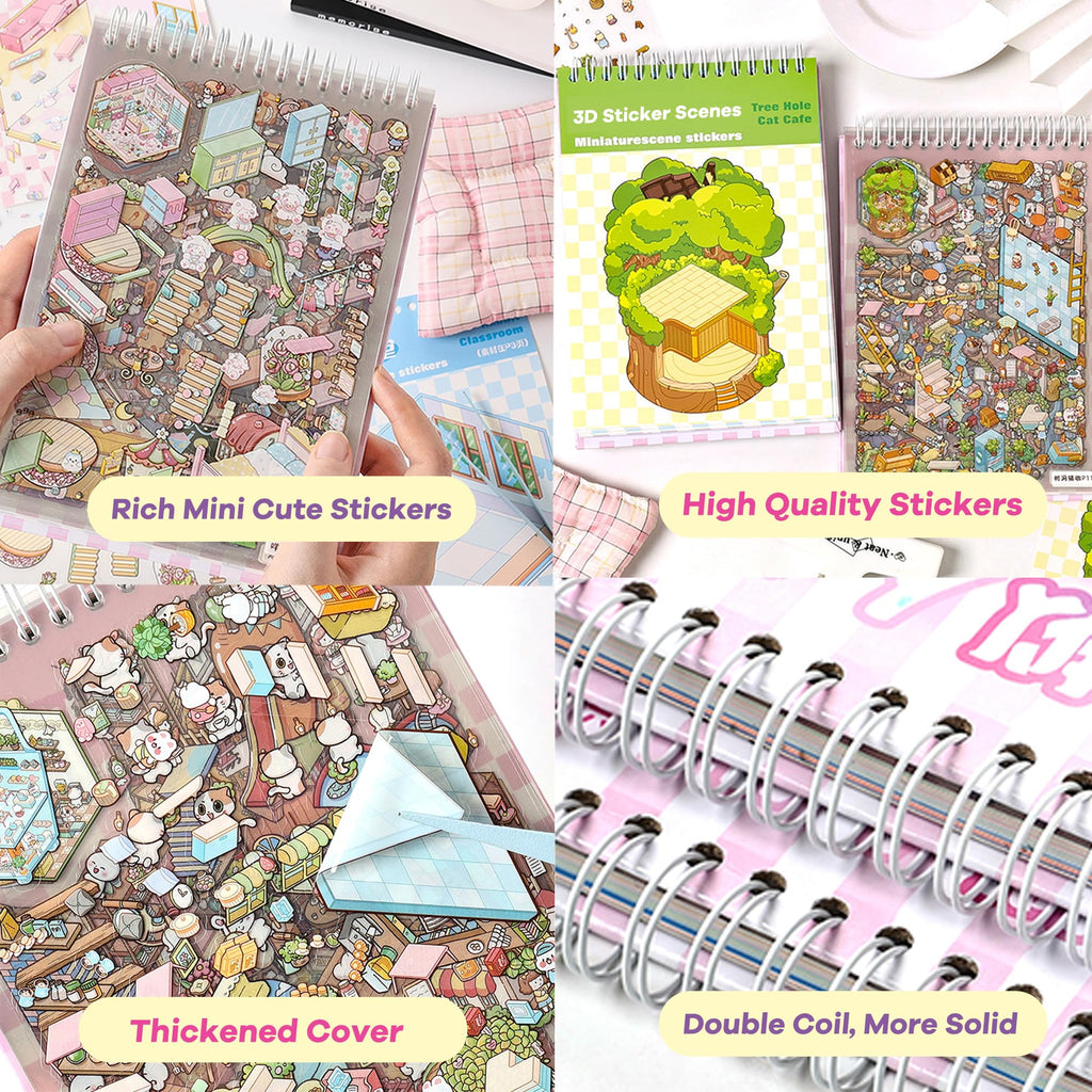 WDXIUE Scene Sticker Kit – 20 DIY 3D Sticker Scenes for Creative Play and Stress Relief