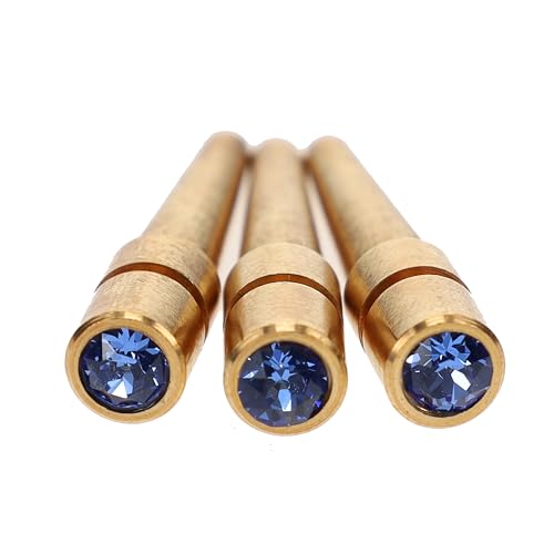 WE Games Brass Cribbage Pegs with Austrian Crystals - 3 Pack - Sapphire Blue