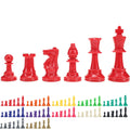 WE Games Color Bright Half Chess Set: Red Staunton Tournament Pieces (3.75in King)