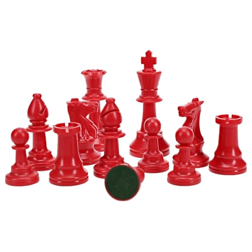 WE Games Color Bright Half Chess Set: Red Staunton Tournament Pieces (3.75in King)