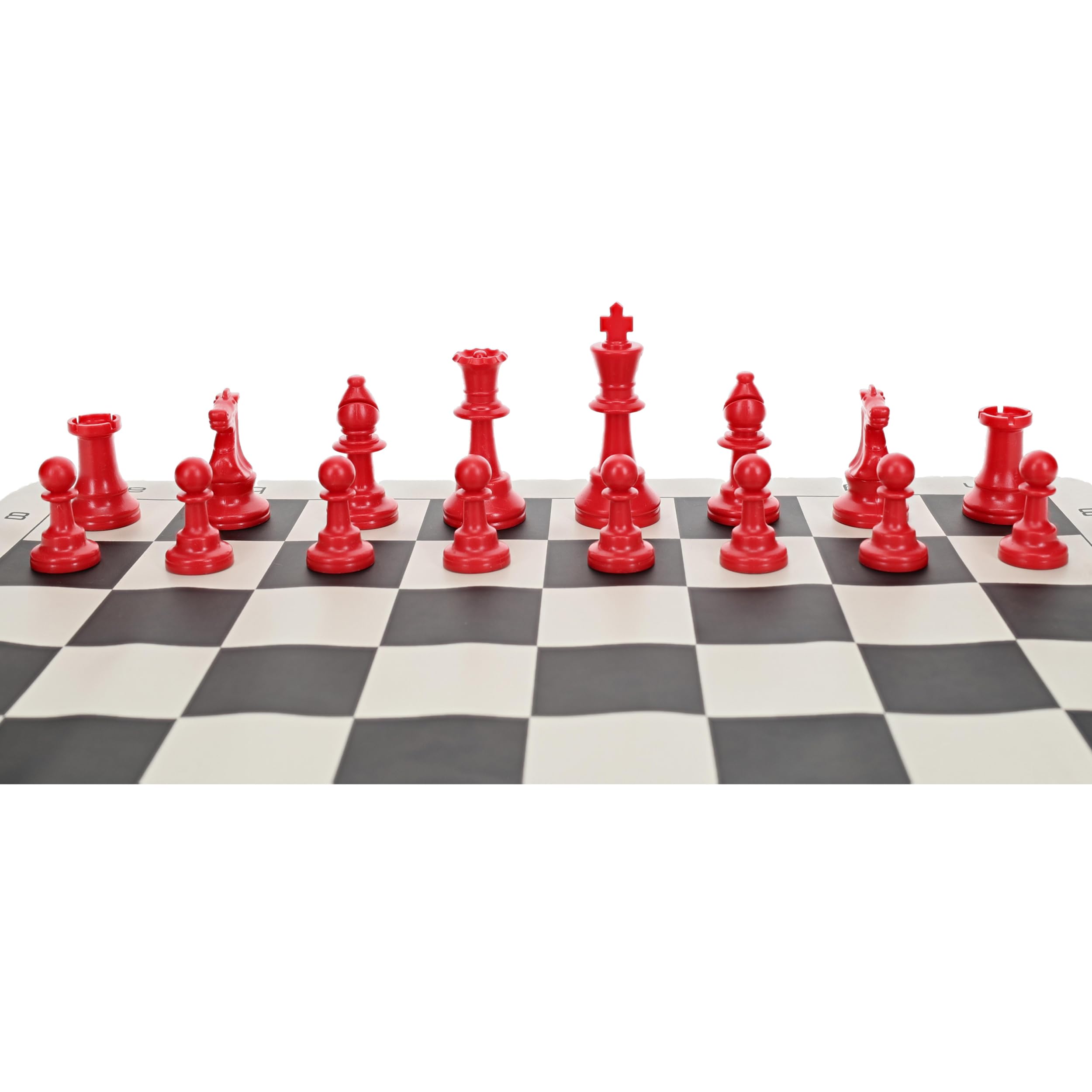 WE Games Color Bright Half Chess Set: Red Staunton Tournament Pieces (3.75in King)