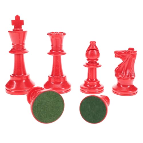 WE Games Color Bright Half Chess Set: Red Staunton Tournament Pieces (3.75in King)