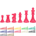 WE Games Color Bright Pink Plastic Staunton Chess Pieces - Half Set (17 Pieces) with 3.75 in King