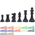 WE Games Color Bright Plastic Staunton Tournament Chess Pieces - Half Set (Black) with 3.75 in. King