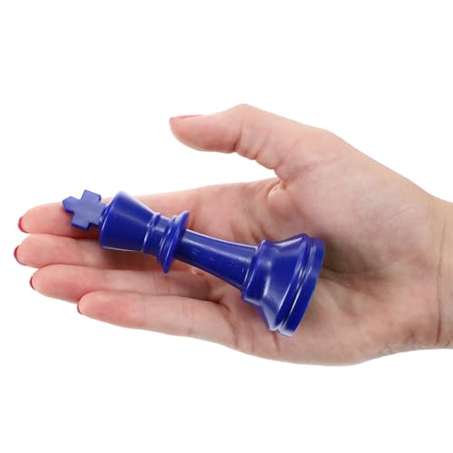 WE Games Color Bright Plastic Staunton Tournament Chess Pieces – Blue Half Set with 3.75 in. King