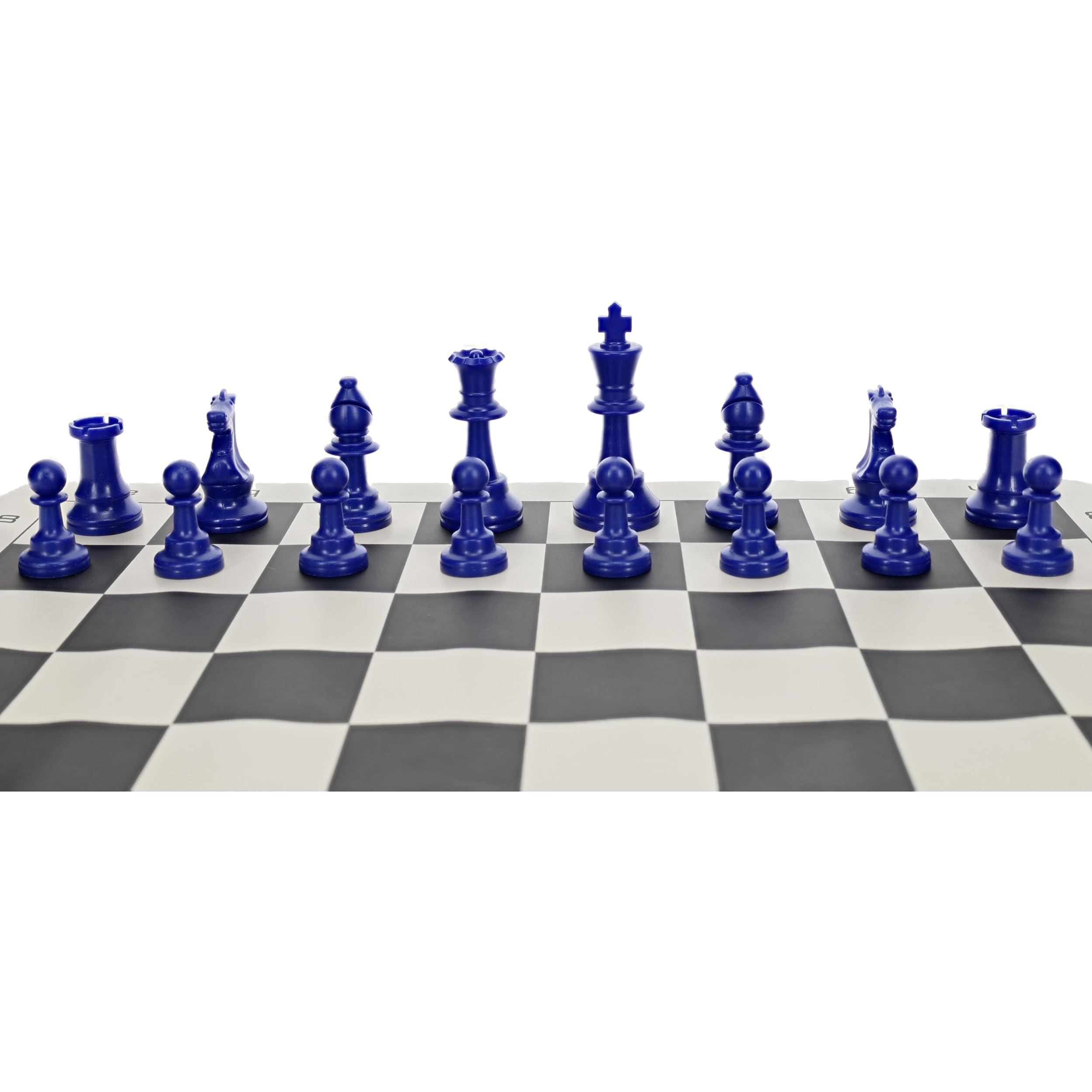 WE Games Color Bright Plastic Staunton Tournament Chess Pieces – Blue Half Set with 3.75 in. King