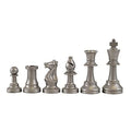 WE Games Color Bright Plastic Staunton Tournament Chess Pieces – Half Set (Silver, 3.75 in King)
