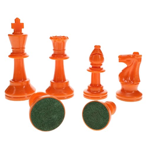WE Games Orange Plastic Staunton Chess Pieces – 3.75 in King, Tournament Half Set with Extra Queen