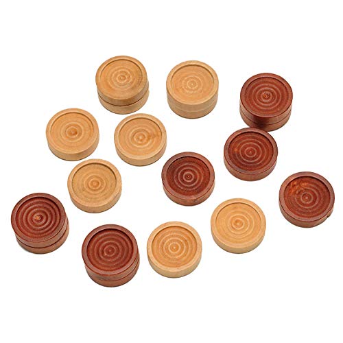 WE Games Wooden Backgammon Checkers – 30 Pieces, Brown & Natural, 1.125 Inch Diameter with Cloth Pouch